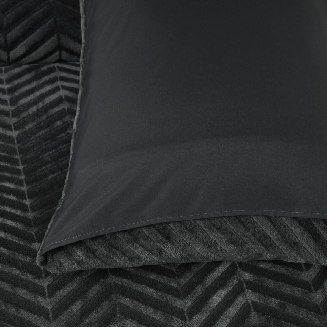 Chevron Teddy Antraciet 200 X 200 220