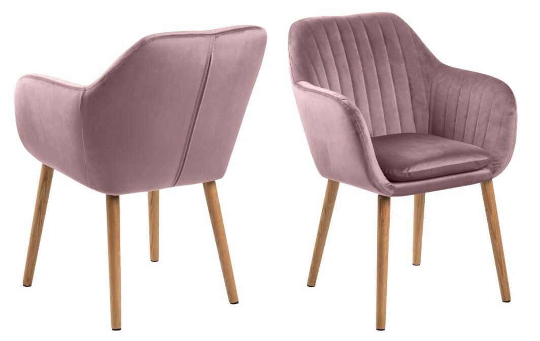 Armstoel Emilia 8211 Stof Vic Dusty Rose Fluweel 8211 Eiken Poten Armstoel Emilia 8211 Stof Vic Dusty Rose Fluweel 8211 Eiken Poten