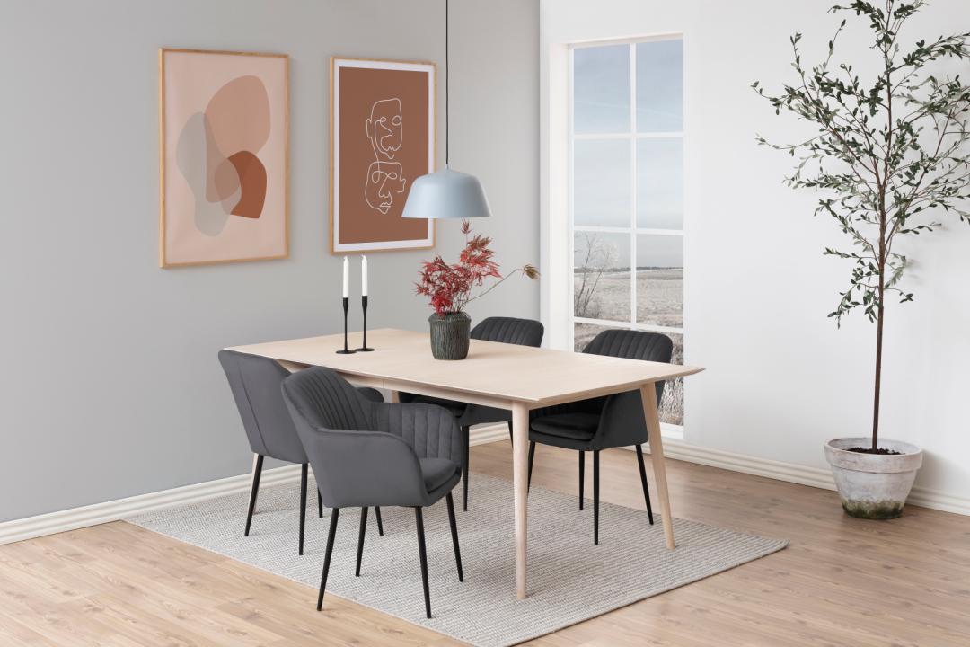 Eetkamerstoel Emilia 8211 Stof Vic Donkergrijs 8211 Metaal