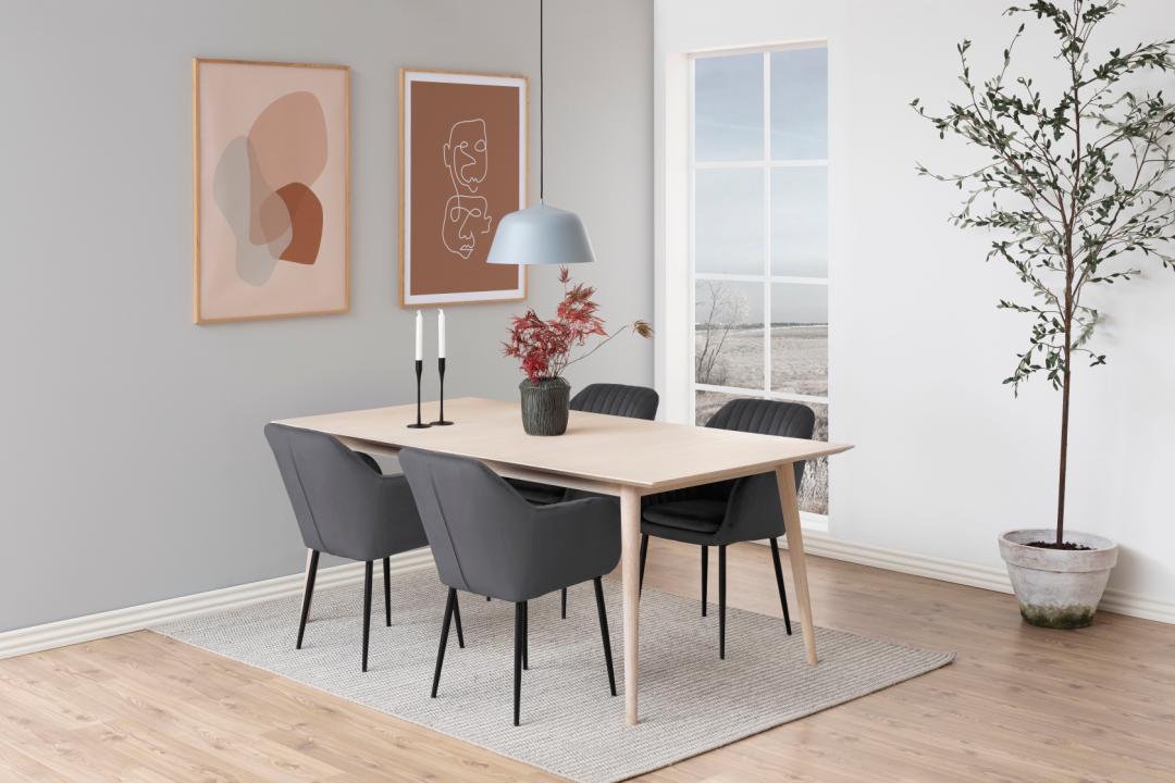 Eetkamerstoel Emilia 8211 Stof Vic Donkergrijs 8211 Metaal