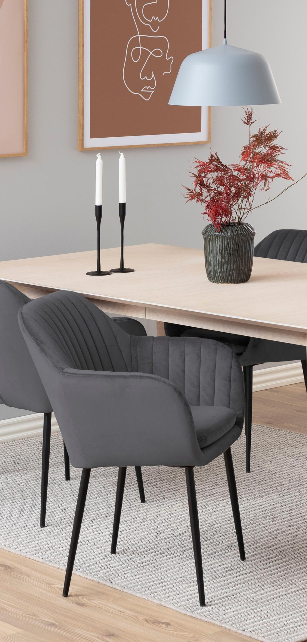 Eetkamerstoel Emilia 8211 Stof Vic Donkergrijs 8211 Metaal