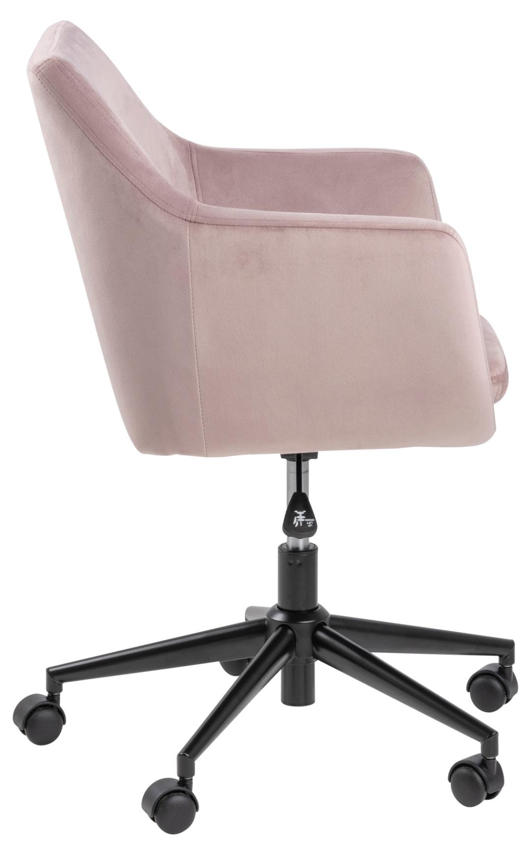 Bureaustoel Nora 8211 Stof Dusty Rose Fluweel 8211 360 Draaifunctie 8211 Verstelbaar
