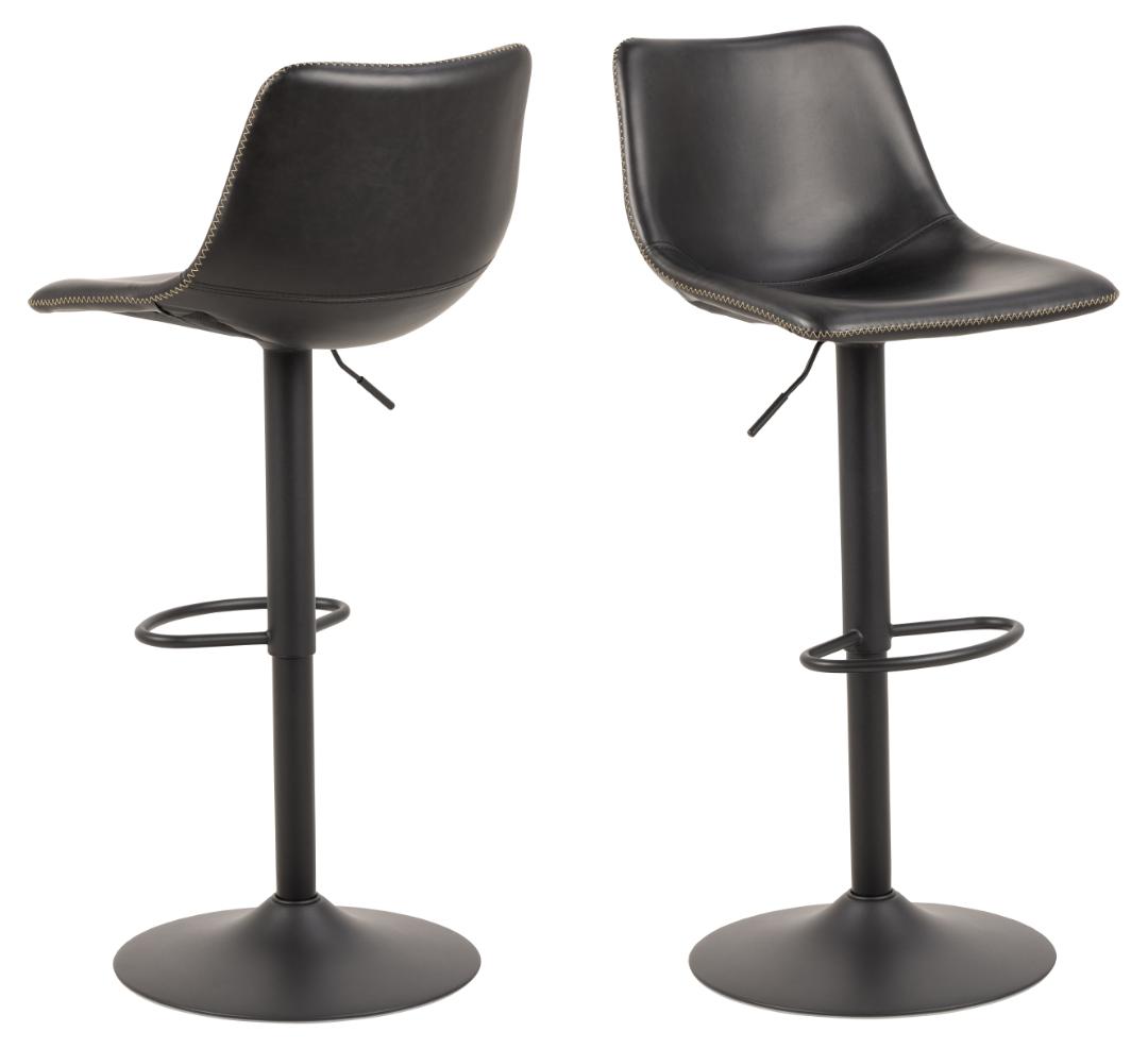 Barkruk Oregon 8211 Zwart Pu Leder 8211 Metaal 8211 Verstelbaar