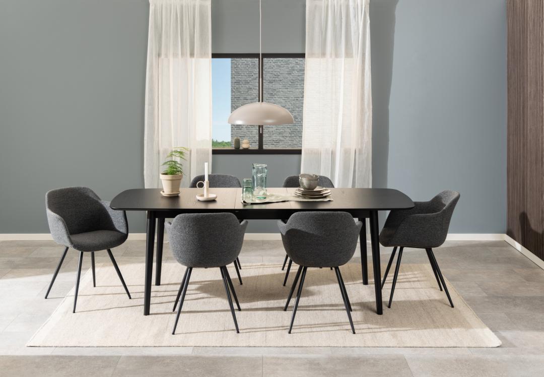 Eetkamertafel Montreux 8211 Matzwart Eiken Fineer 8211 Uitschuif 8211 180 219 90 Cm Eetkamertafel Montreux 8211 Matzwart Eiken Fineer 8211 Uitschuif 8211 180 219 90 Cm