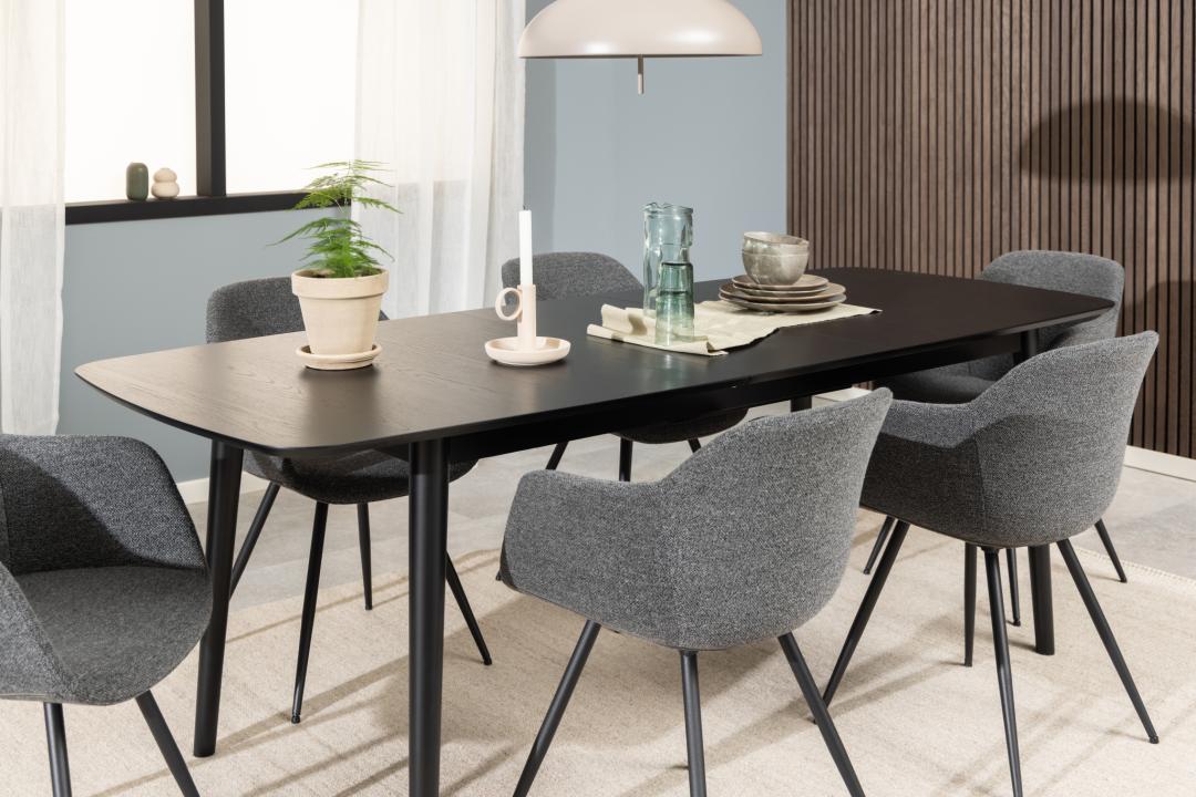 Eetkamertafel Montreux 8211 Matzwart Eiken Fineer 8211 Uitschuif 8211 180 219 90 Cm Eetkamertafel Montreux 8211 Matzwart Eiken Fineer 8211 Uitschuif 8211 180 219 90 Cm