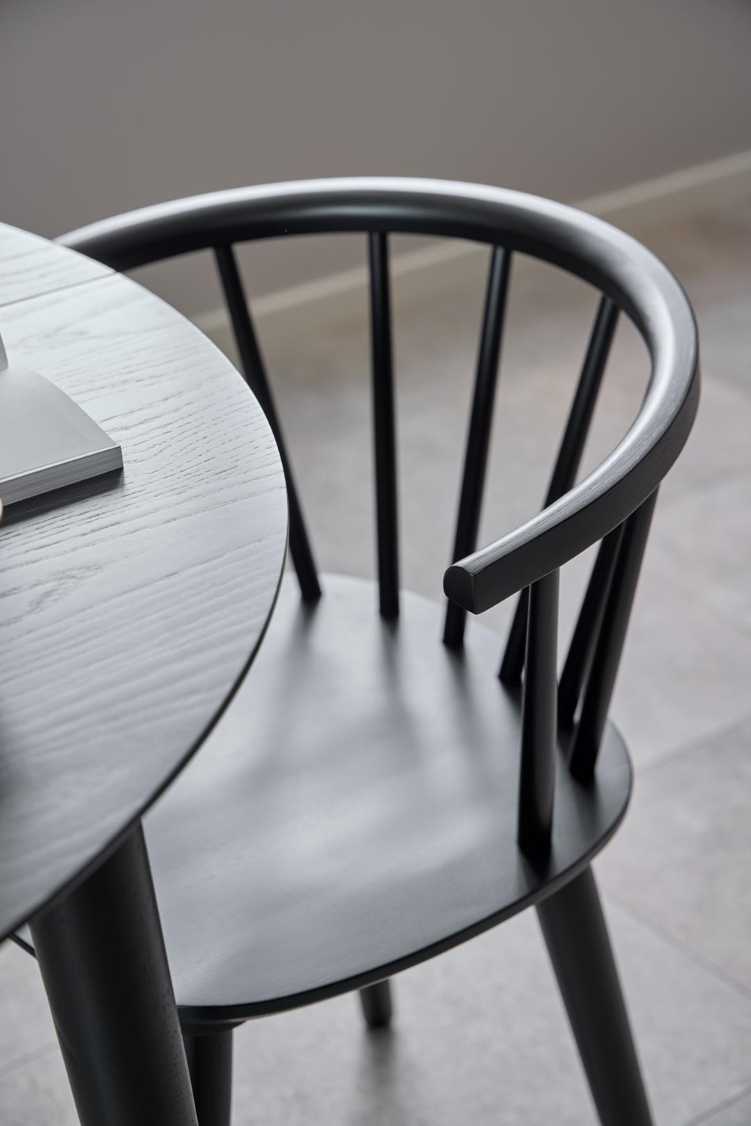 Eetkamerstoel Ida 8211 Mat Zwart Hout Gelakt