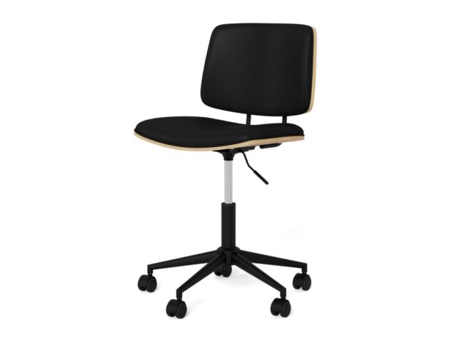 Bureaustoel Owen 8211 Gelakt Eiken Zwart Pu Bekleding 8211 Verstelbaar