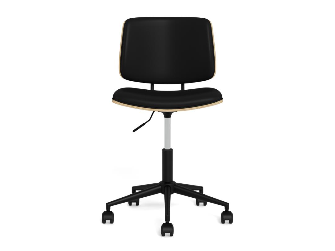 Bureaustoel Owen 8211 Gelakt Eiken Zwart Pu Bekleding 8211 Verstelbaar