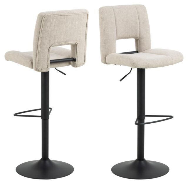 Barkruk Sylvia 8211 Stof Basel Beige 8211 Metaal 8211 Verstelbaar Minimale Bestelling 2 Stuks