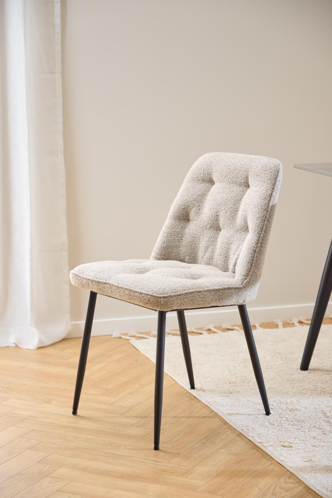 Eetkamerstoel Brooke 8211 Stof Monza Beige 8211 Metaal Minimale Bestelling 2 Stuks