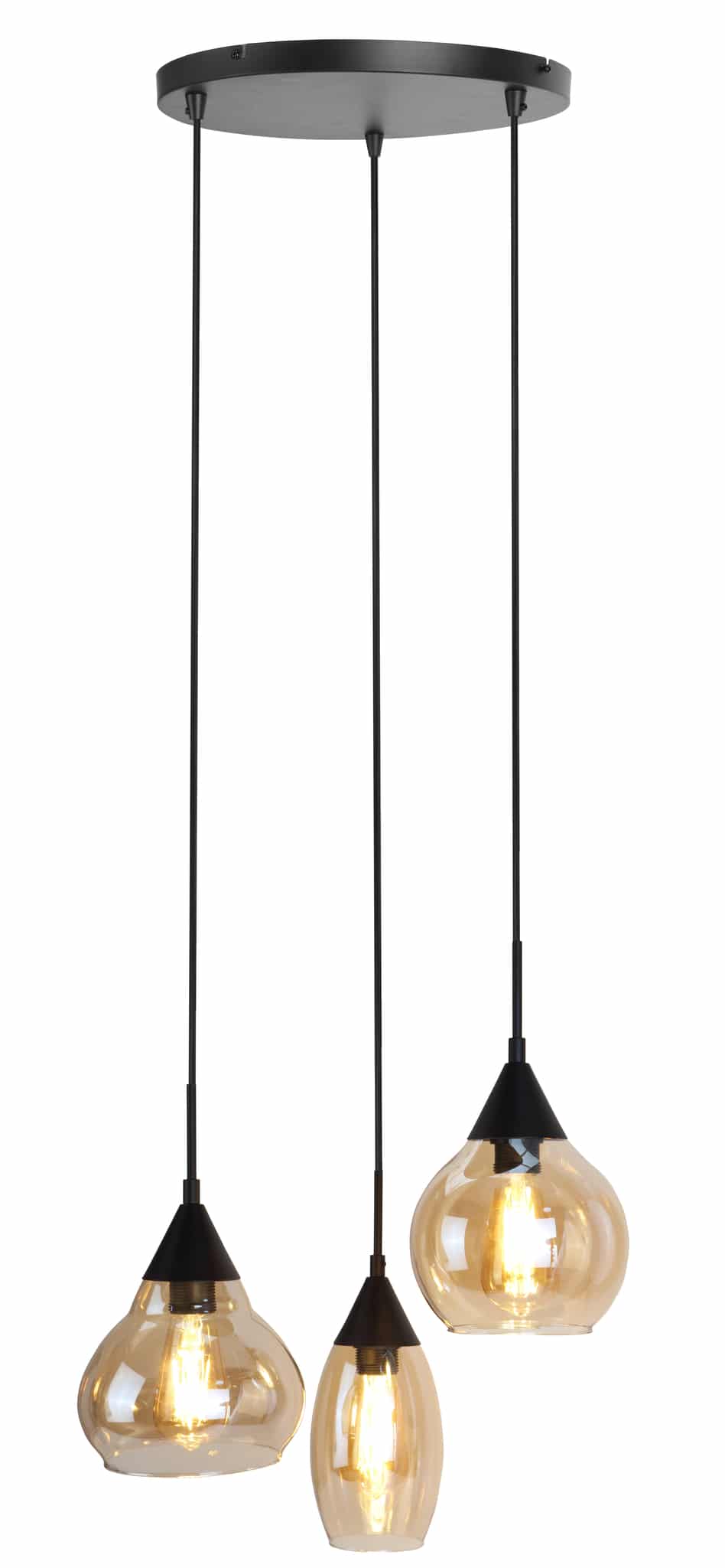 Hanglamp H550 8211 3 Lamps 8211 Amber Kleur