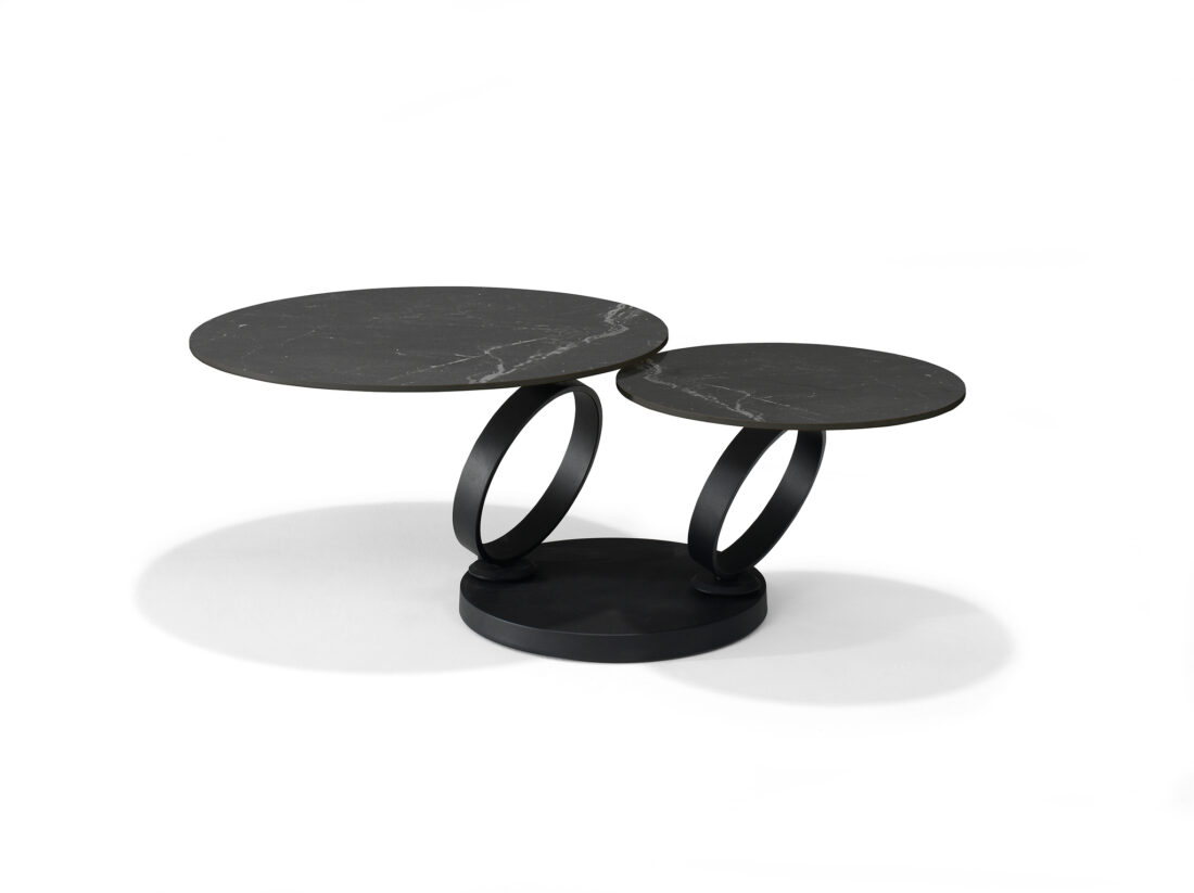 Orion Salontafel B 5706 8211 Zwart Deckstone 8211 2 Draaibare Bladen