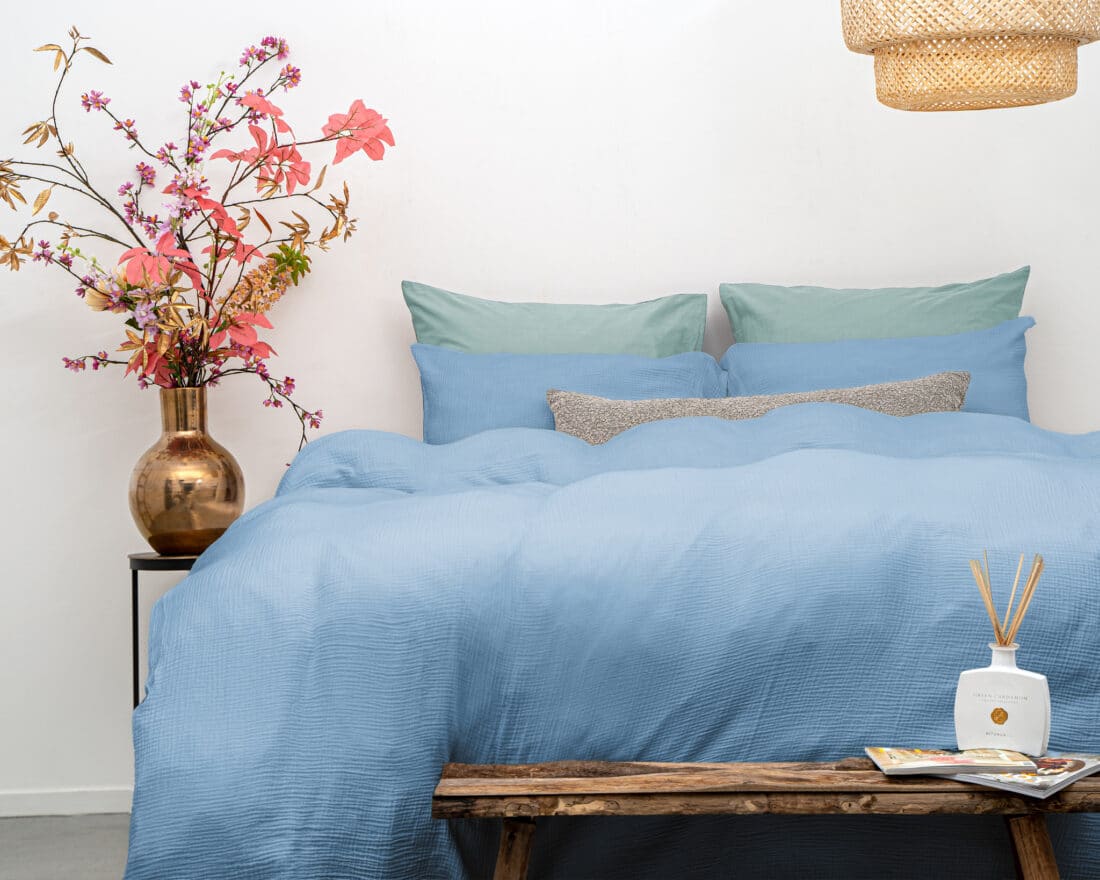 Mousseline Percale Hemelsblauw 200 X 240 Mousseline Percale Hemelsblauw 200 X 240