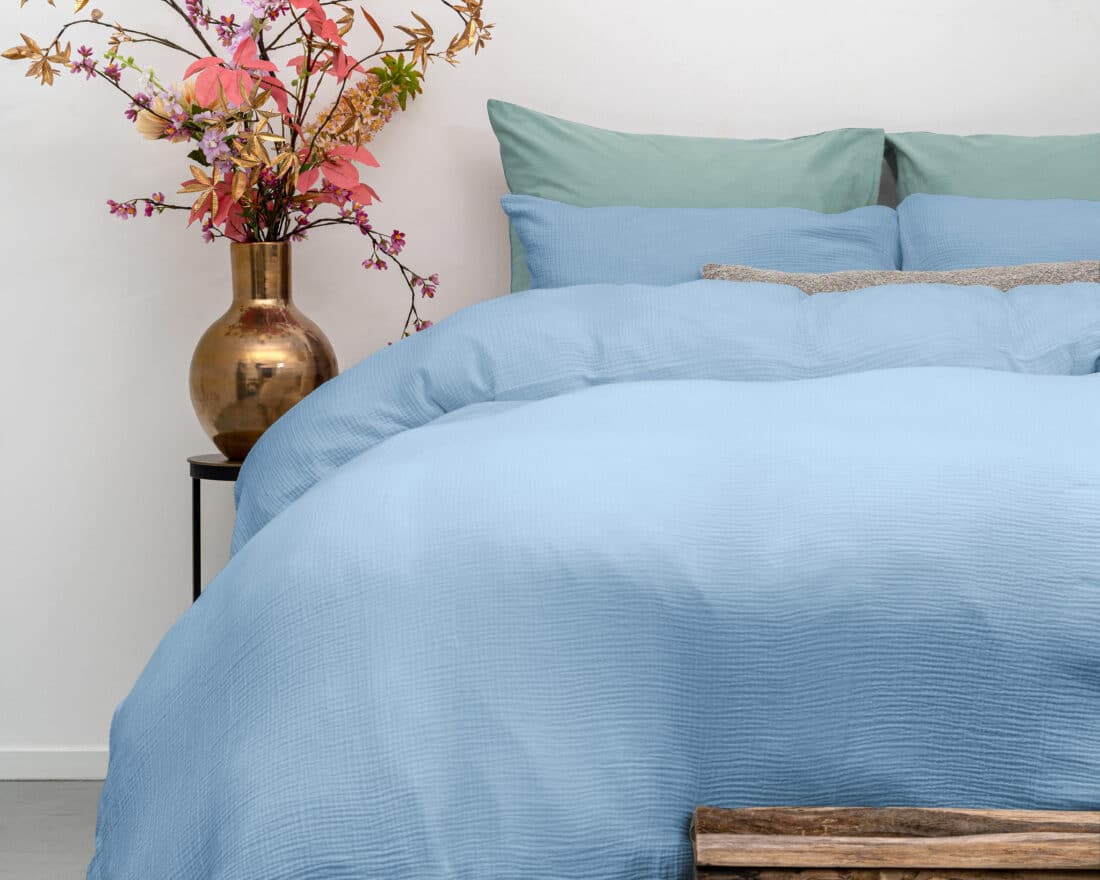 Mousseline Percale Hemelsblauw 200 X 240 Mousseline Percale Hemelsblauw 200 X 240