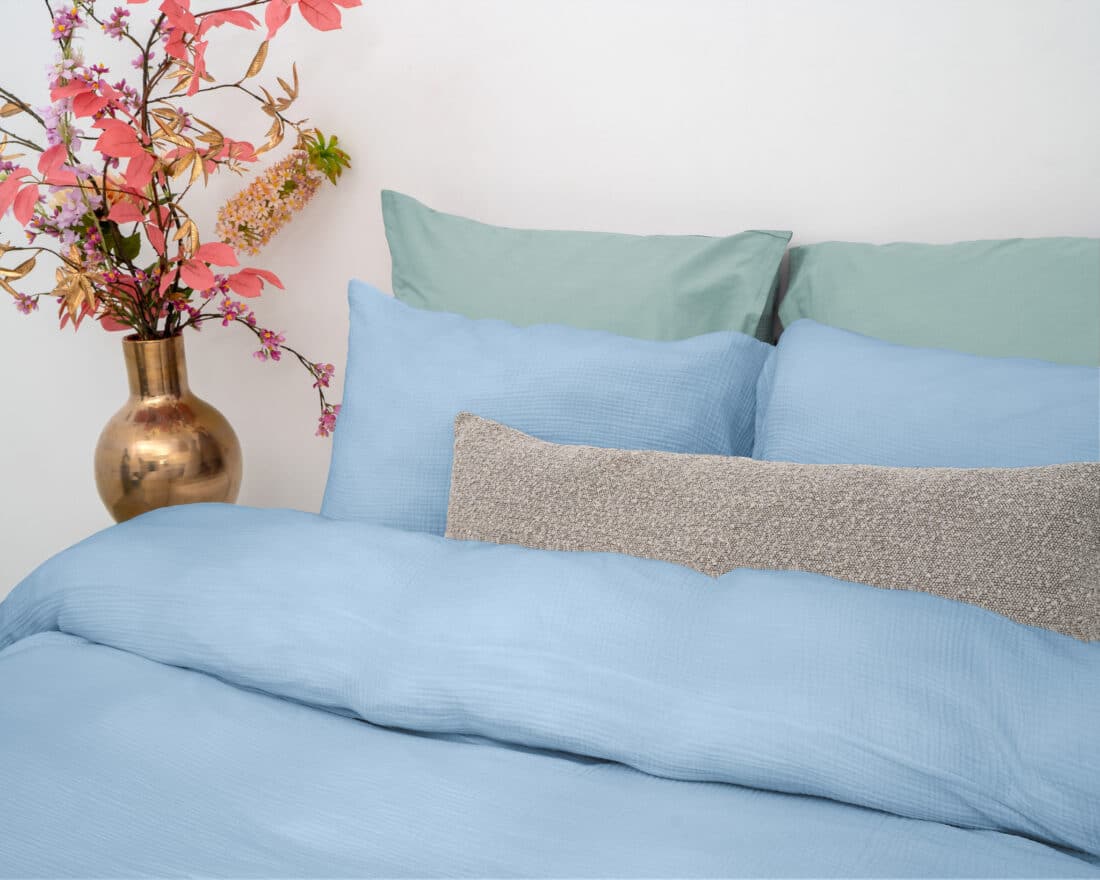 Mousseline Percale Hemelsblauw 200 X 240 Mousseline Percale Hemelsblauw 200 X 240