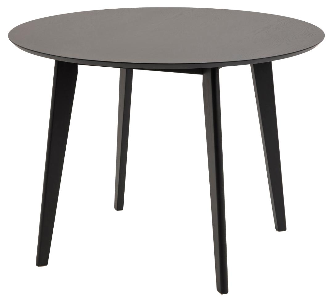 Eethoek Roxby 8211 Zwart Eiken Fineer 8211 Rubberhouten Poten 8211 105 76 Cm 8211 Tafel En 4 Stoelen