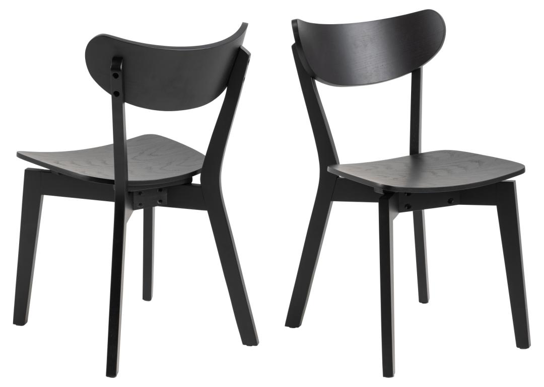 Eethoek Roxby 8211 Zwart Eiken Fineer 8211 Rubberhouten Poten 8211 105 76 Cm 8211 Tafel En 4 Stoelen