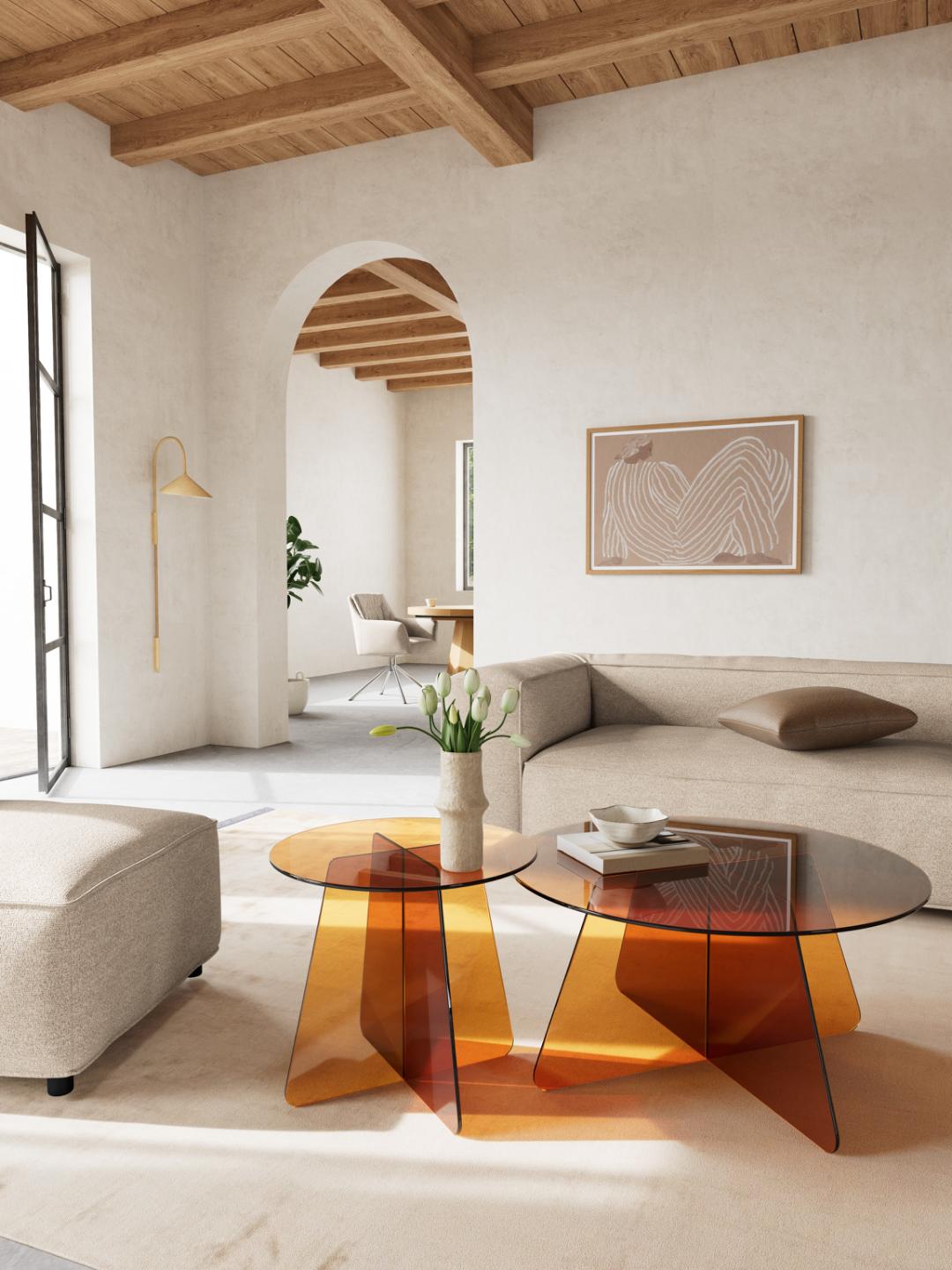 Salontafel Samos 8211 Bruin Gehard Glas 8211 80 Cm