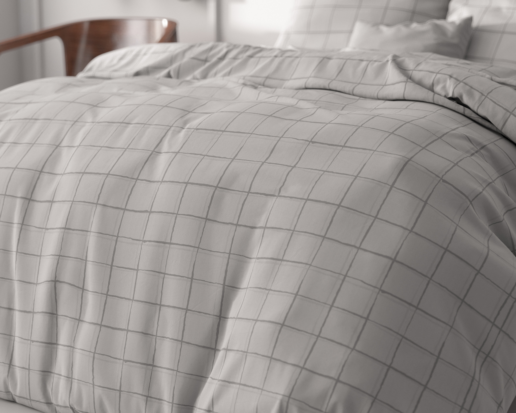 Geruit Grijs 140 X 220