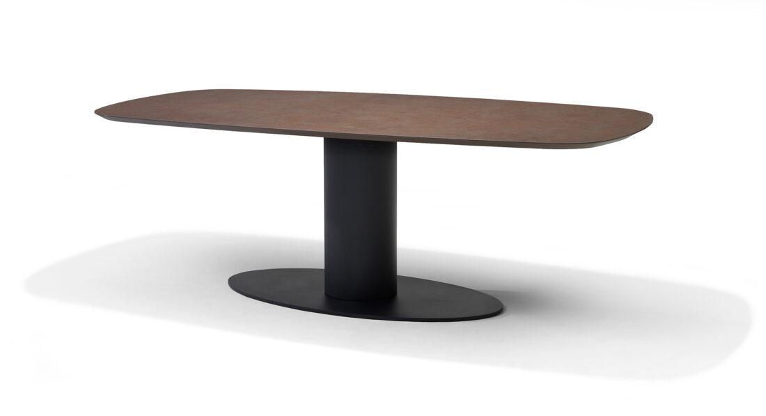 Eetkamertafel Basis Deens Ovaal 8211 Ferro Brons Tm03a 8211 240 215 110 Cm Hpl1l