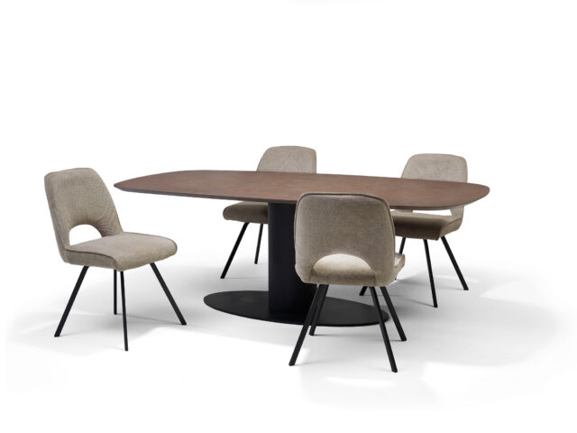 Basis Eettafel Deens Ovaal 240 X 110 Hpl1 Ferro Brons Tm03a Ovaal