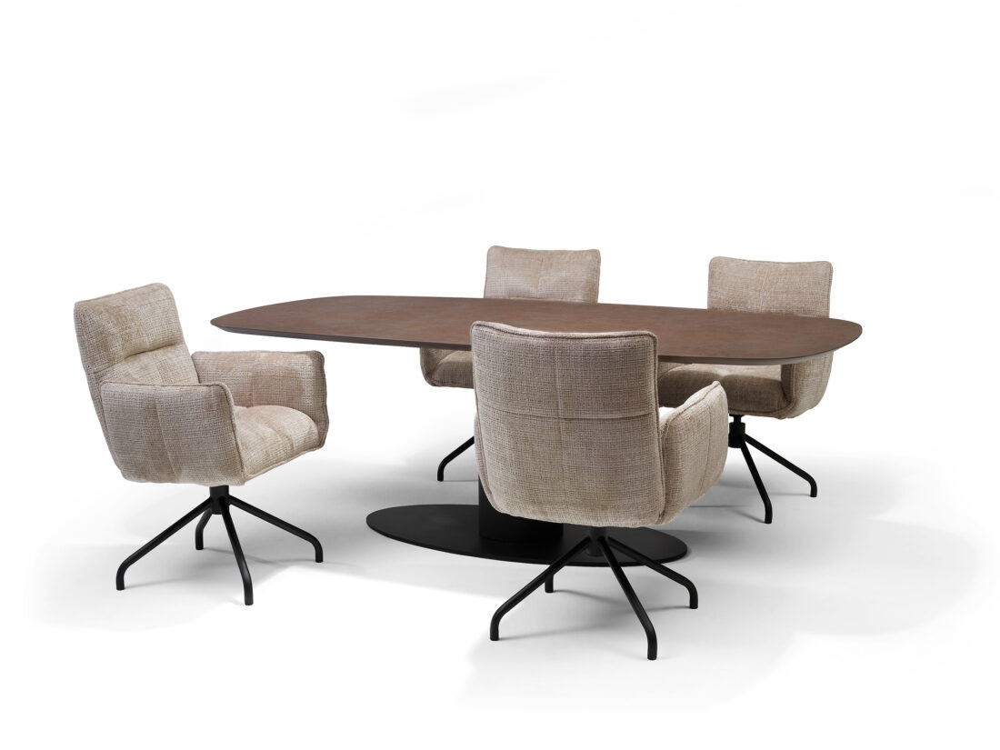 Basis Eettafel Deens Ovaal 240 X 110 Hpl1 Ferro Brons Tm03a Ovaal