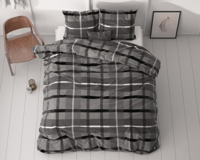 Vintage Geruit Antraciet 240 X 200 220