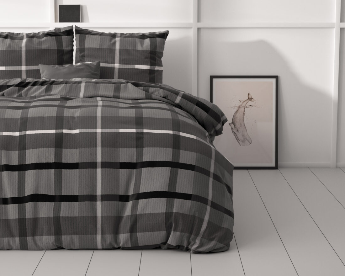 Vintage Geruit Antraciet 240 X 200 220