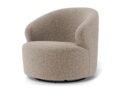 Draaifauteuil Westport - Stof beige bouclé-achtige Monza - Metaal