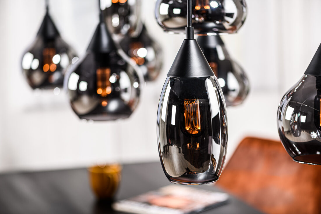 Hanglamp H340 8211 Gerookt Glas 8211 8 Lichts