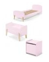 Deze KIDDY combinatie in roze bestaat uit een bed (90x200), nachtkastje en speelkoffer.