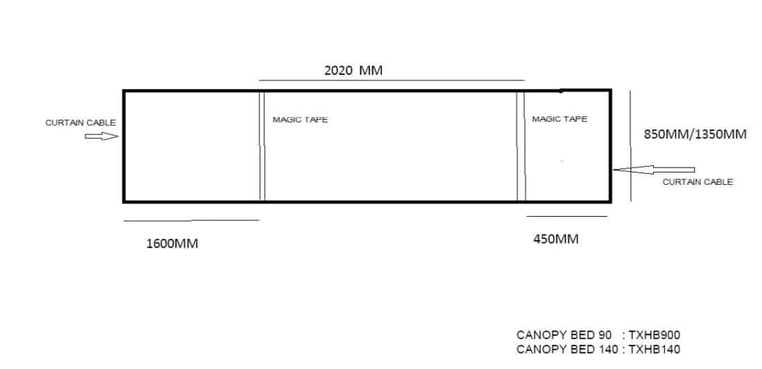 Canvas Pino Hemelbed 90 X 200 Cm