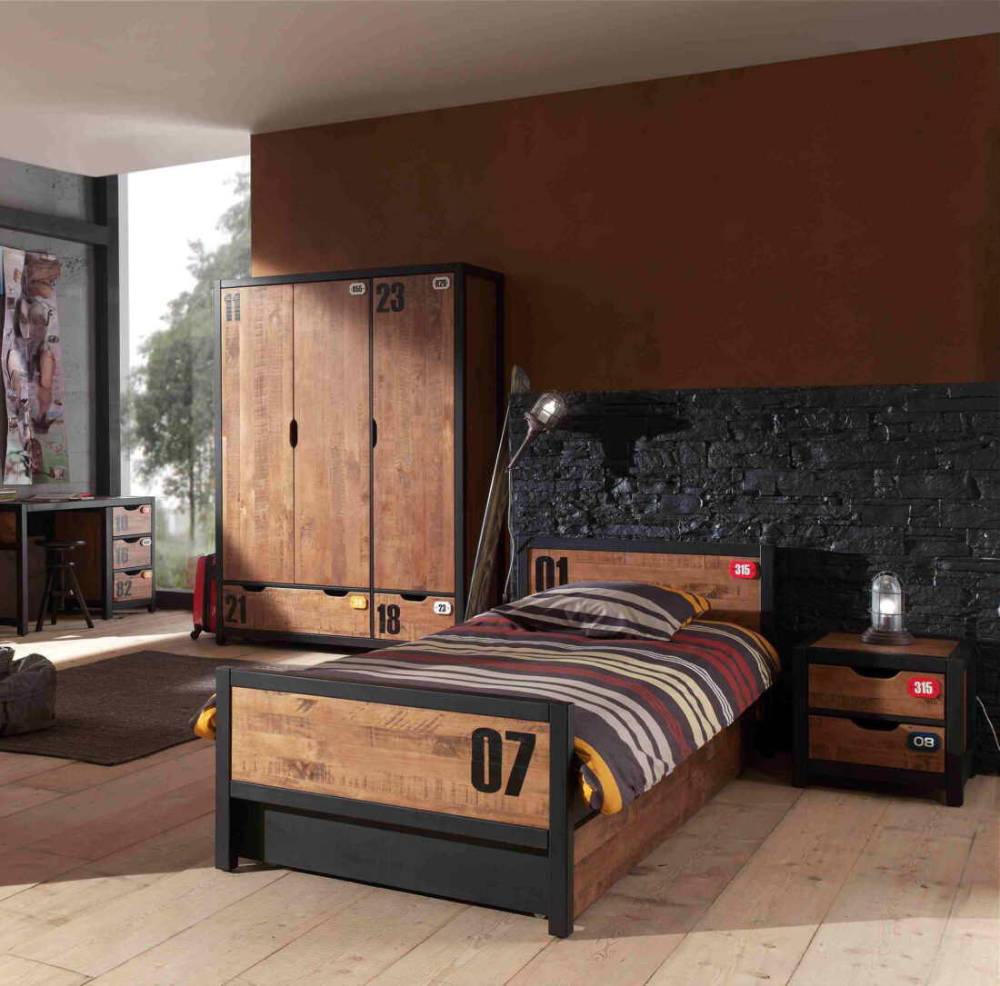 De Alex Combinatie Bestaat Uit Een Bed Een Nachttafel Een Rolbed Een Bureau En Een 3 Deurs Kleerkast