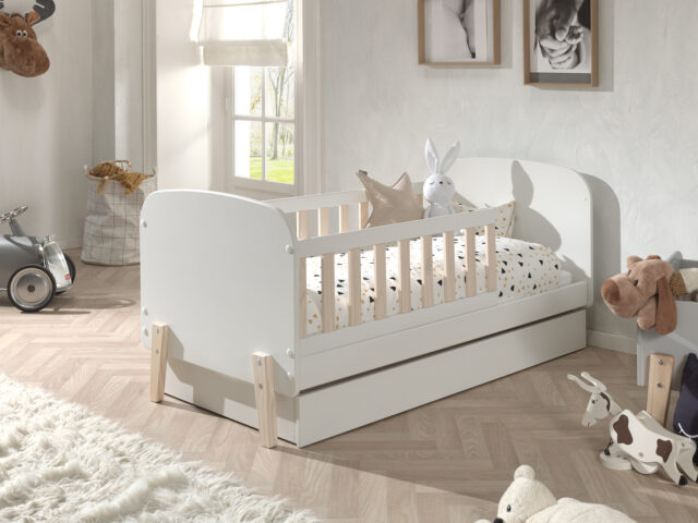 Deze Kiddy Combinatie In Wit Bestaat Uit Een Peuterbed 70 215 140 Met Een Bijbehorend Rolbed