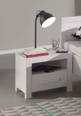 Deze Erik Combinatie In Wit Bestaat Uit Een Bed 90 215 200 Met Bijbehorende Lattenbodem Rolbed Nachtkastje 3 Deurs Kleerkast Bureau En Boekenkast