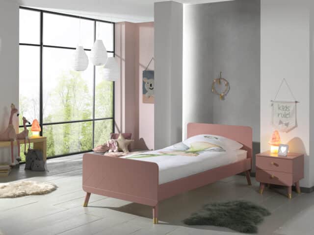 Deze Billy Combinatie Bestaat Uit Het Terra Roze Billy Bed 90x200cm En De Bijpassende Terra Roze Nachttafel