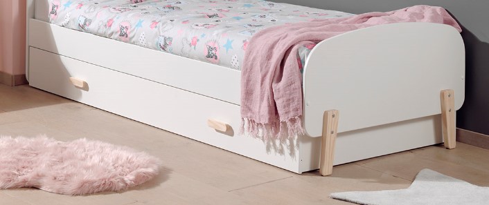 Deze Kiddy Combinatie In Wit Bestaat Uit Een Bed 90 215 200 En Een Bijbehorend Rolbed