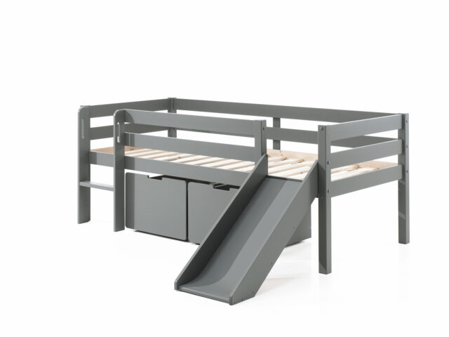 Deze Pino Combinatie Bestaat Uit Een Grijze Pino Halfhoogslaper Met Ladder En Glijbaan En Een Pino Set Van 2 Laden