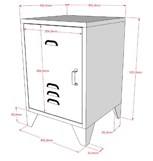 Bronxx Nachttafel Mat Regenachtig Grijs