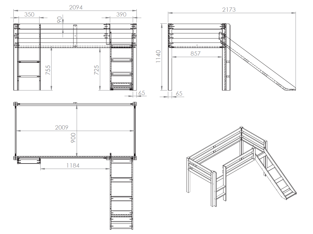 Deze Pino Combinatie Bestaat Uit Een Witte Pino Hoogslaper Met Glijbaan Een Speelgordijn Birdy En 3 Zakjes Birdy