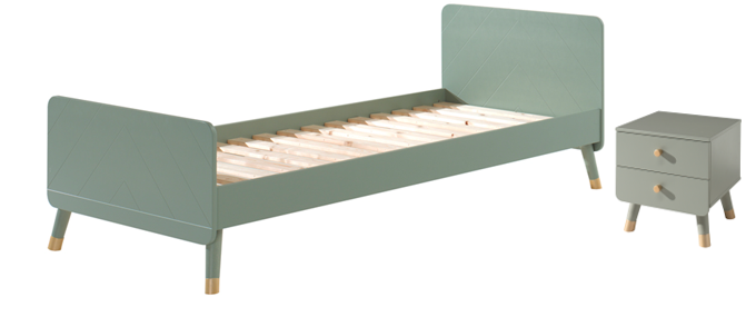 Deze Billy Combinatie Bestaat Uit Het Olijfgroene Billy Bed 90x200cm En De Bijpassende Olijfgroene Nachttafel