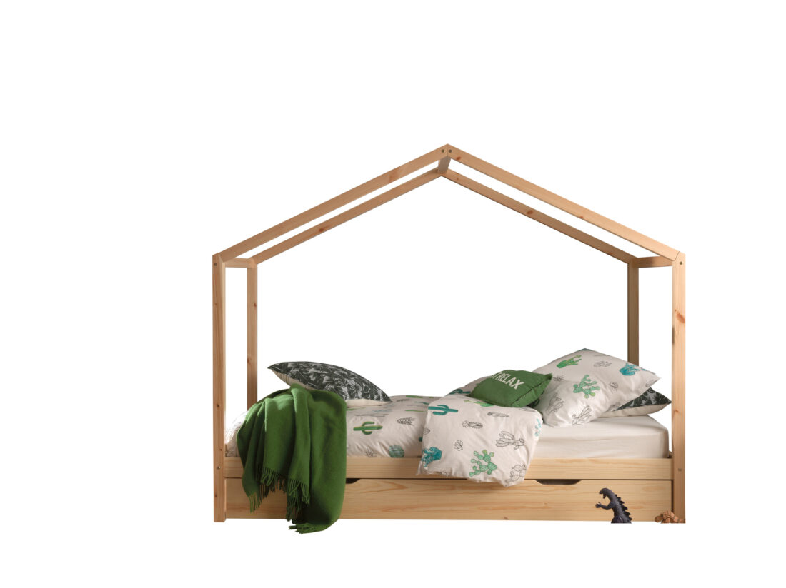 Natuurkleurig Dallas Bed 90 215 200 En Bijbehorend Rolbed