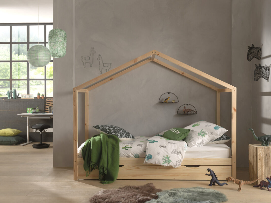 Natuurkleurig Dallas Bed 90 215 200 En Bijbehorend Rolbed