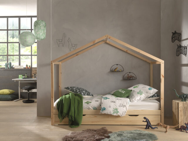 Natuurkleurig Dallas Bed 90 215 200 En Bijbehorend Rolbed