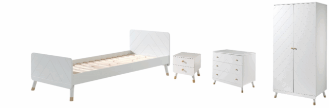 Deze Billy Combinatie Bestaat Uit Het Witte Billy Bed 90x200cm De Witte Nachttafel De 2 Deurs Kleerkast En De Kommode
