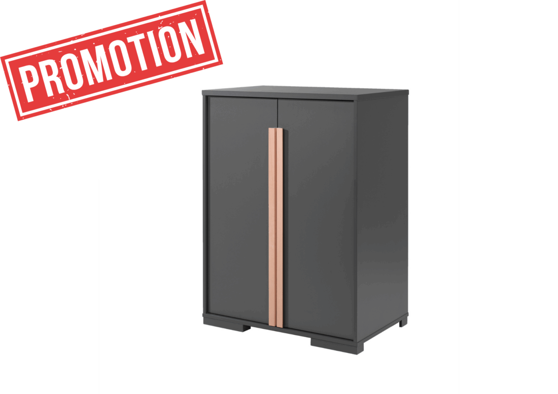 London 2 Deurskast Met Legplanken Antraciet