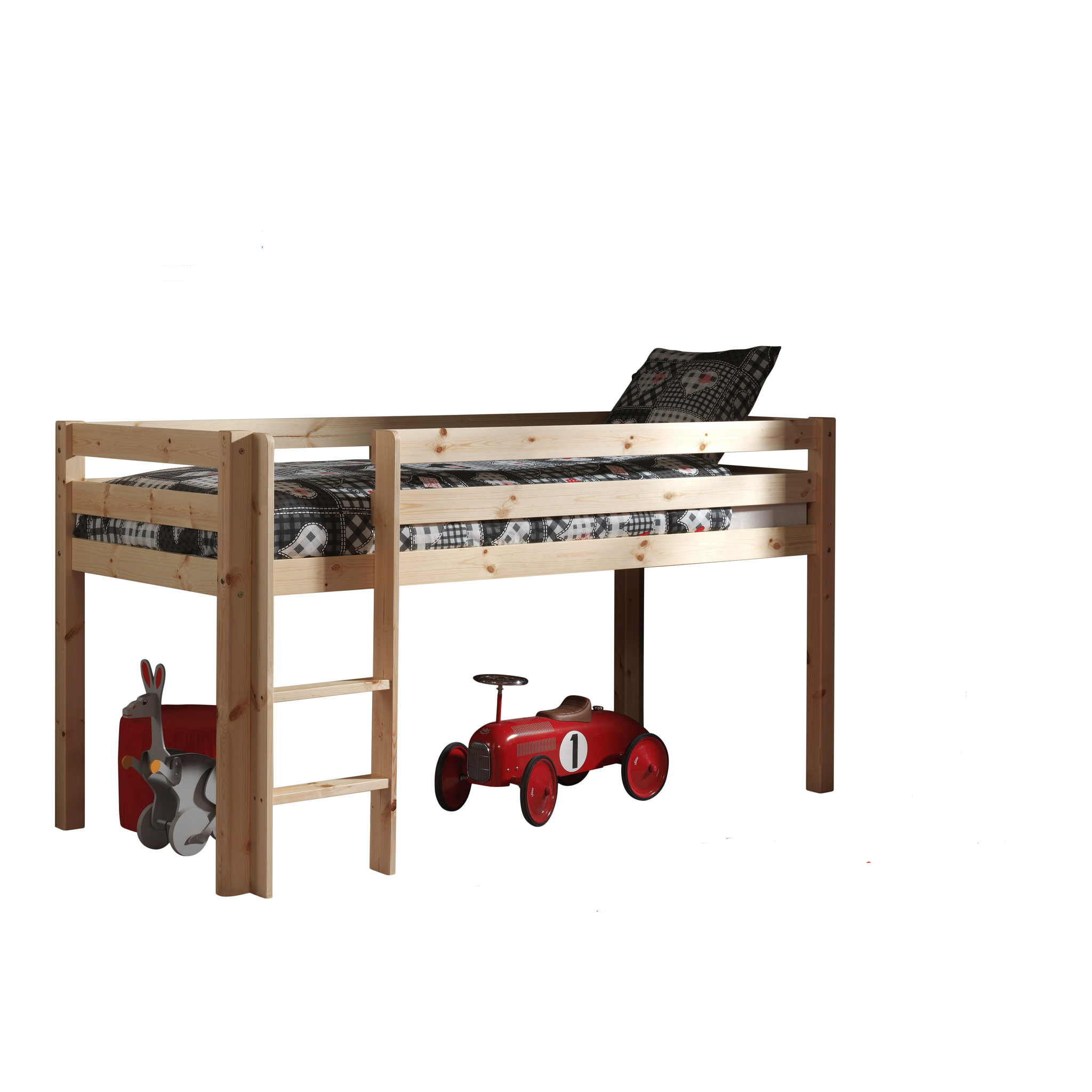 Deze Pino Combinatie Bestaat Uit Een Natuurkleurige Pino Hoogslaper En Een Speelgordijn Bella