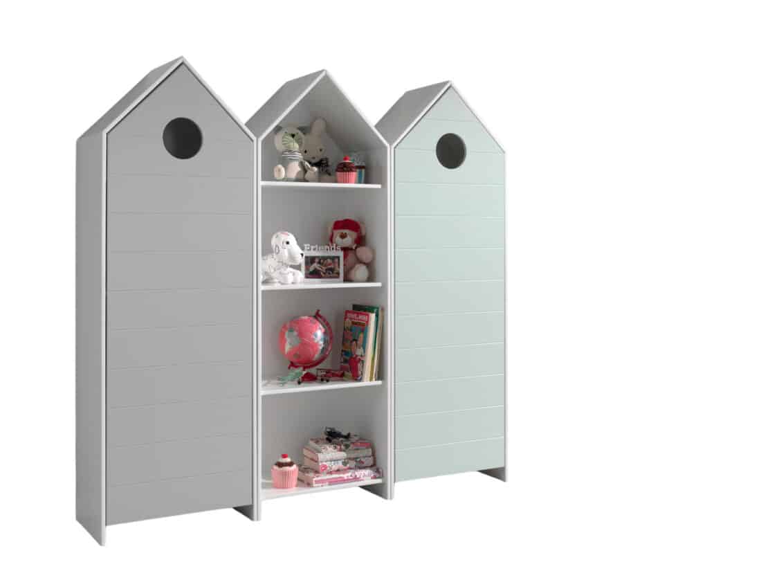 Deze Casami Combinatie Bestaat Uit 3 Kasten 2 Kastjes Met Een Grijze En Een Mintgroene Deur En 1 Open Kast