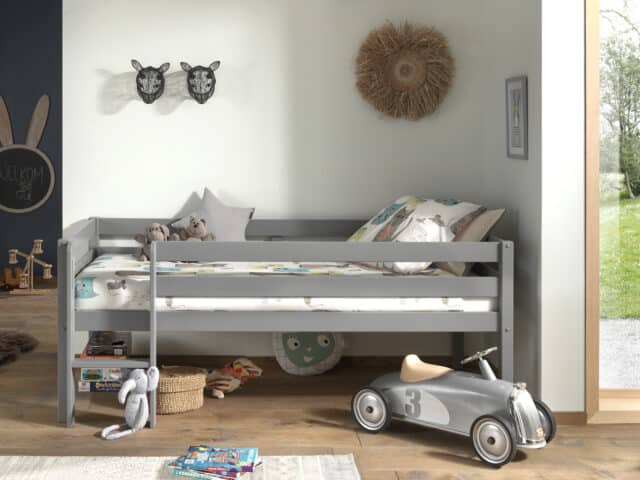 Pino Halfhoogslaper Met Ladder Grijs