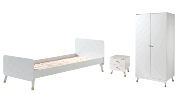 Deze Billy Combinatie Bestaat Uit Het Witte Billy Bed 90x200cm De Witte Nachttafel En De Witte 2 Deurs Kleerkast